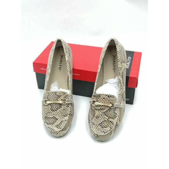 Rialto Guiding Loafer Flats Snakeskin Print Women's US 7W New - Picture 4 of 11